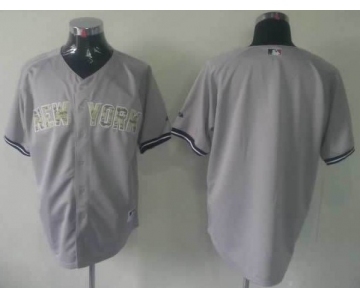 mlb jerseys new york yankees blank grey[number camo]