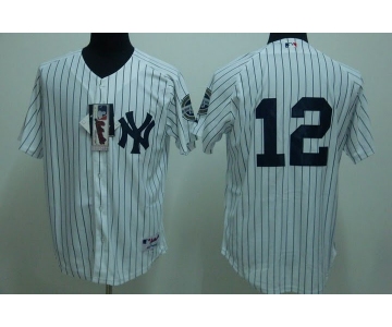 mlb new york yankees #12 ransom white(2009 logo)