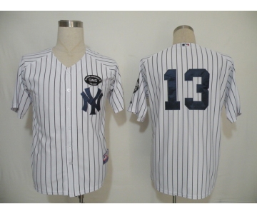 mlb new york yankees #13 rodriguez white(black strip)[gms]