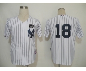 mlb new york yankees #18 Pinstripe white(black strip)[gms]