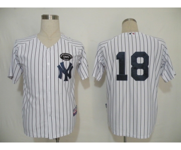 mlb new york yankees #18 Pinstripe white(black strip)[gms]