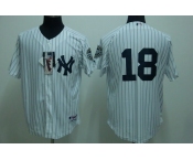 mlb new york yankees #18 damon white(2009 logo)