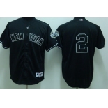 mlb new york yankees #2 jeter black(2009 logo)