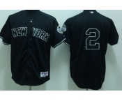 mlb new york yankees #2 jeter black(2009 logo)