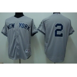 mlb new york yankees #2 jeter grey(2009 logo)