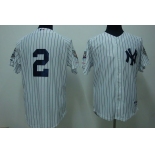 mlb new york yankees #2 jeter white(2009 logo)