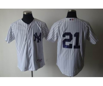 mlb new york yankees #21 white[black stripe]