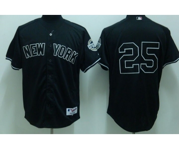 mlb new york yankees #25 teixeira black(2009 logo)