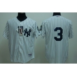 mlb new york yankees #3 ruth white(2009 logo)