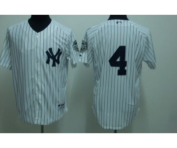 mlb new york yankees #4 lou gehrig white(2009 logo)