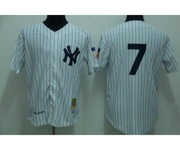 mlb new york yankees #7 mantle m&n white