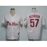 MLB Philadephia Phillies #57 Herndon white[red strip]Cool Base