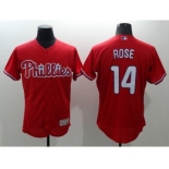 Men Philadelphia Phillies #14 Pete Rose Majestic red Flexbase Authentic Collection Player Jersey