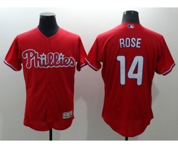 Men Philadelphia Phillies #14 Pete Rose Majestic red Flexbase Authentic Collection Player Jersey