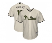 Men Philadelphia Phillies #17 Rhys Hoskins Cream New Cool Base 2018 Memorial Day Stitched MLB Jersey