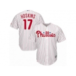 Men Philadelphia Phillies #17 Rhys Hoskins White Home Stitched MLB Jersey