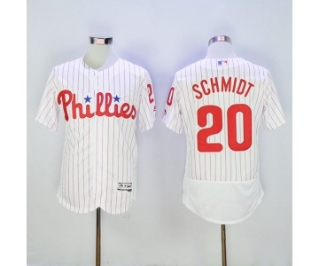 Men Philadelphia Phillies #20 Mike Schmidt Majestic White Flexbase Authentic Collection Player Jersey