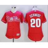 Men Philadelphia Phillies #20 Mike Schmidt Majestic red Flexbase Authentic Collection Player Jersey