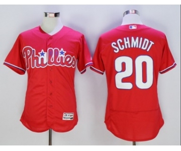 Men Philadelphia Phillies #20 Mike Schmidt Majestic red Flexbase Authentic Collection Player Jersey