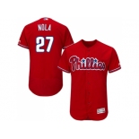 Men Philadelphia Phillies #27 Aaron Nola Red Flexbase Authentic Collection Stitched MLB Jersey