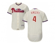 Men Philadelphia Phillies #4 Scott Kingery Cream Flexbase Authentic Collection Stitched MLB Jersey