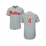 Men Philadelphia Phillies #4 Scott Kingery Grey Flexbase Authentic Collection Stitched MLB Jersey