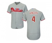 Men Philadelphia Phillies #4 Scott Kingery Grey Flexbase Authentic Collection Stitched MLB Jersey