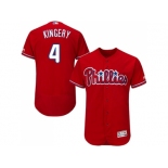 Men Philadelphia Phillies #4 Scott Kingery Red Flexbase Authentic Collection Stitched MLB Jersey