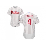 Men Philadelphia Phillies #4 Scott Kingery White(Red Strip) Flexbase Authentic Collection Stitched MLB Jersey