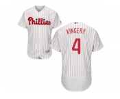 Men Philadelphia Phillies #4 Scott Kingery White(Red Strip) Flexbase Authentic Collection Stitched MLB Jersey