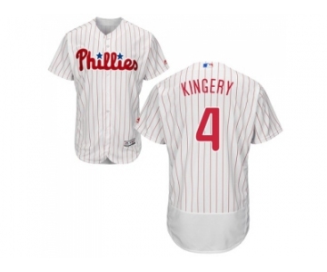 Men Philadelphia Phillies #4 Scott Kingery White(Red Strip) Flexbase Authentic Collection Stitched MLB Jersey