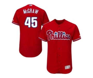 Men Philadelphia Phillies #45 Tug McGraw Red Flexbase Authentic Collection Stitched MLB Jersey