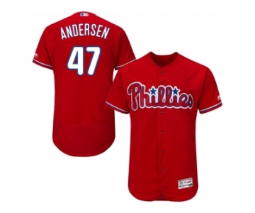 Men Philadelphia Phillies #47 Larry Andersen Red Flexbase Authentic Collection Stitched MLB Jersey