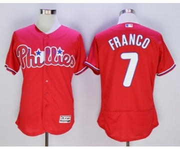 Men Philadelphia Phillies #7 Maikel Franco Majestic red Flexbase Authentic Collection Player Jersey