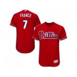 Men Philadelphia Phillies #7 Maikel Franco Red Flexbase Authentic Collection Stitched MLB Jersey