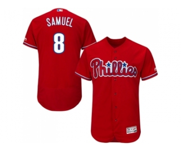 Men Philadelphia Phillies #8 Juan Samuel Red Flexbase Authentic Collection Stitched MLB Jersey