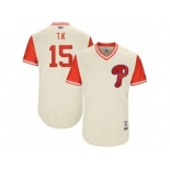 Men's 2017 Little League World Series Phillies #15 Ty Kelly TK Tan Jersey