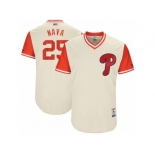 Men's 2017 Little League World Series Phillies #25 Daniel Nava Nava Tan Jersey