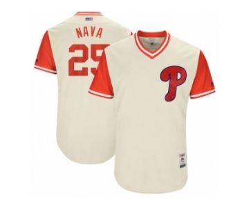 Men's 2017 Little League World Series Phillies #25 Daniel Nava Nava Tan Jersey