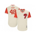 Men's 2017 Little League World Series Phillies #48 Jerad Eickhoff Eick Tan Jersey