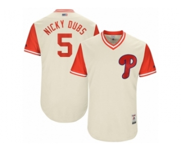 Men's 2017 Little League World Series Phillies #5 Nick Williams Nicky Dubs Tan Jersey