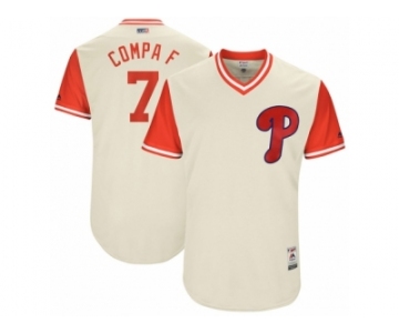 Men's 2017 Little League World Series Phillies #7 Maikel Franco Compa F Tan Jersey