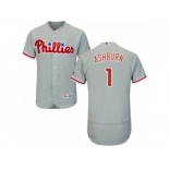 Men's Majestic Philadelphia Phillies #1 Richie Ashburn Grey Flexbase Authentic Collection MLB Jersey