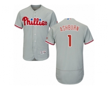 Men's Majestic Philadelphia Phillies #1 Richie Ashburn Grey Flexbase Authentic Collection MLB Jersey