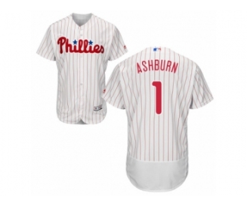 Men's Majestic Philadelphia Phillies #1 Richie Ashburn White Red Strip Flexbase Authentic Collection MLB Jersey