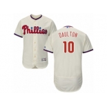 Men's Majestic Philadelphia Phillies #10 Darren Daulton Cream Flexbase Authentic Collection MLB Jersey