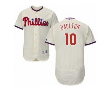 Men's Majestic Philadelphia Phillies #10 Darren Daulton Cream Flexbase Authentic Collection MLB Jersey