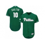 Men's Majestic Philadelphia Phillies #10 Darren Daulton Green Celtic Flexbase Authentic Collection MLB Jersey