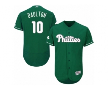 Men's Majestic Philadelphia Phillies #10 Darren Daulton Green Celtic Flexbase Authentic Collection MLB Jersey