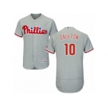 Men's Majestic Philadelphia Phillies #10 Darren Daulton Grey Flexbase Authentic Collection MLB Jersey